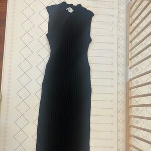 Legoe Heritage black ribbed maternity dress